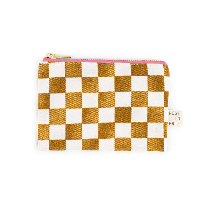 Rose in April Checkerboard Purse