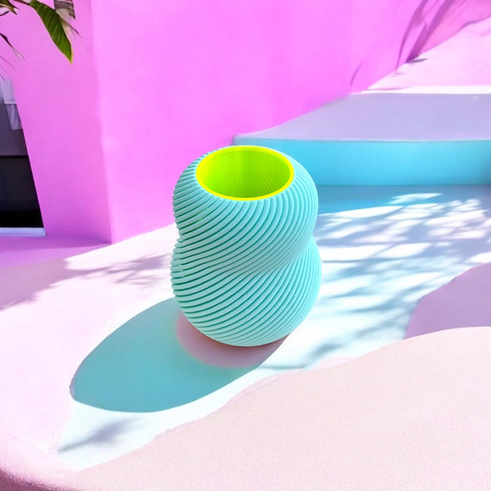 Bloom Turquoise and Neon Vase
