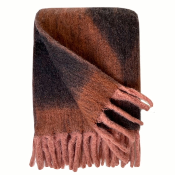 Soft Recycled Zapotec Throw Black Pink