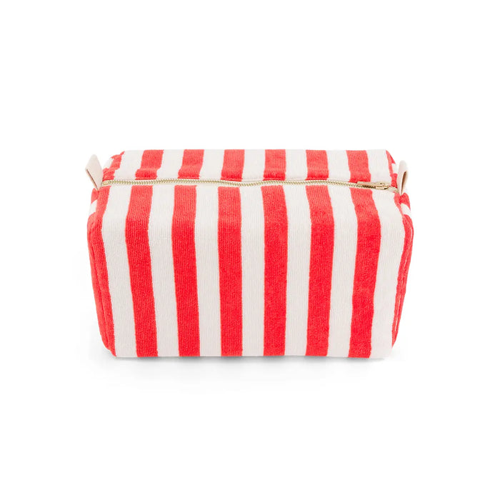 Rose in April Red Stripe Beauty Bag Towelling