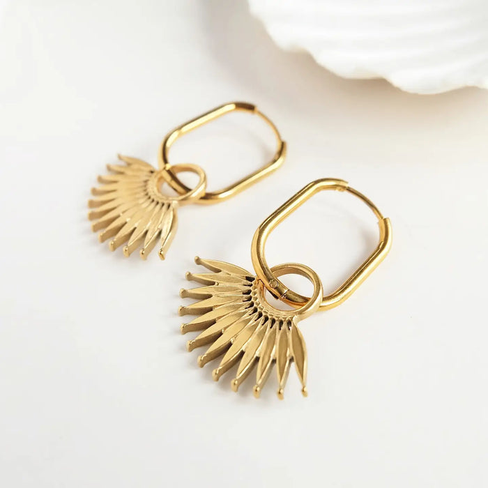 Abstract Palm Earrings