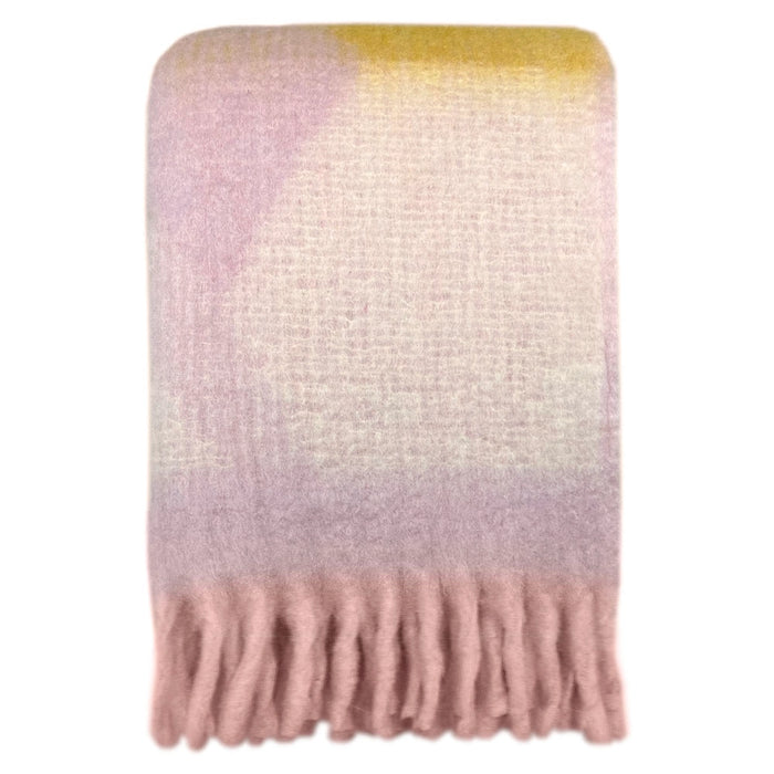 Soft Recycled Zapotec Throw Lilac Yellow