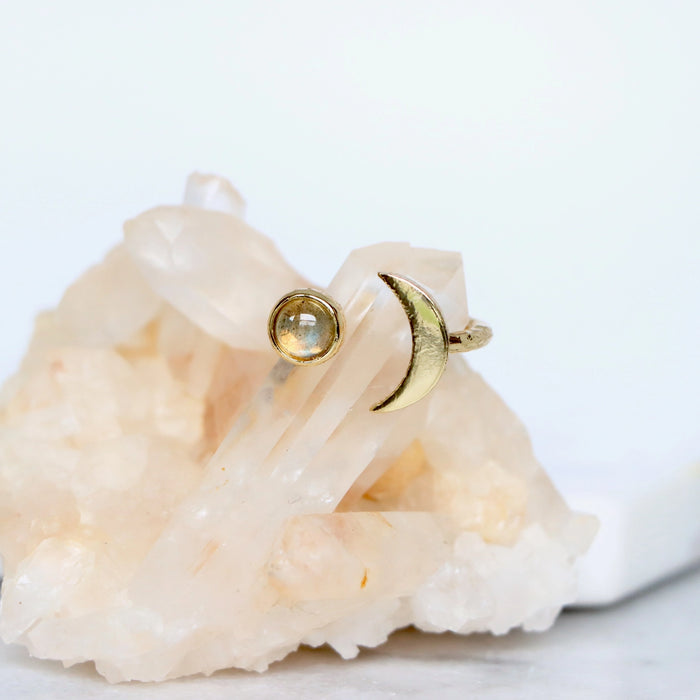 Labradorite Gold Plated Ring