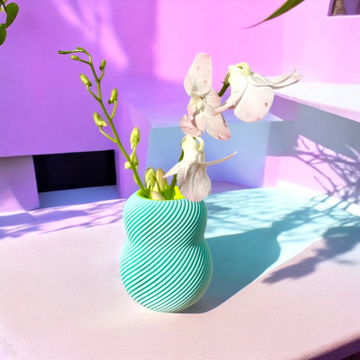 Bloom Turquoise and Neon Vase