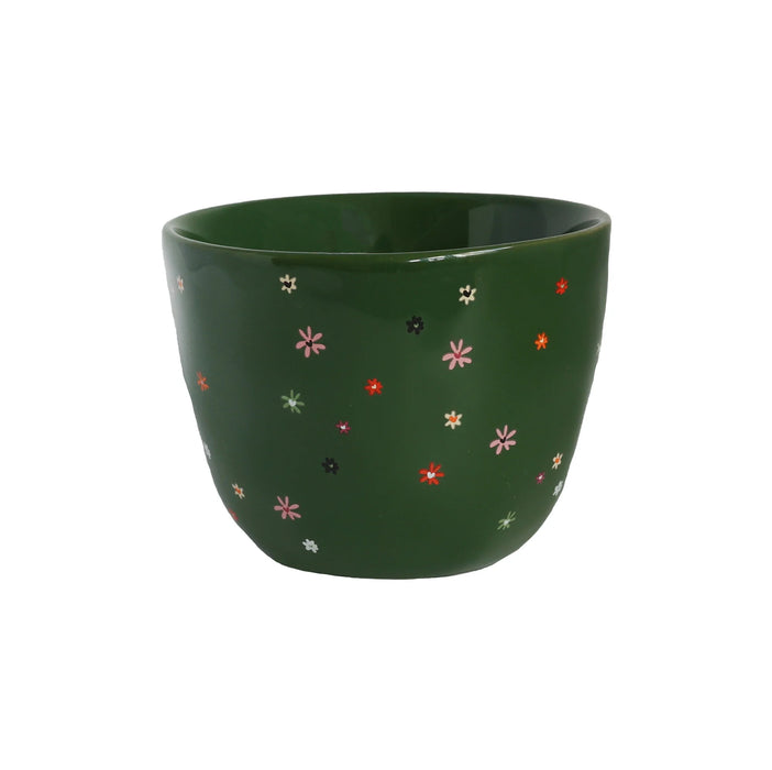 Green Floral Cup