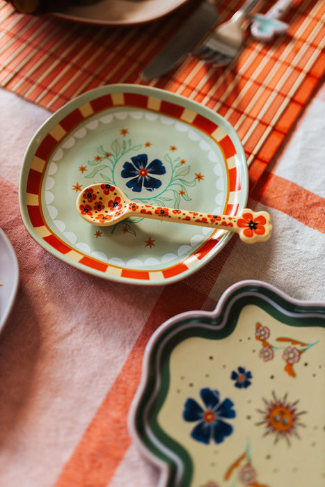 Yellow Spoon with Poppies
