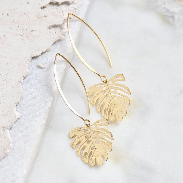 Monstera Leaf Earrings