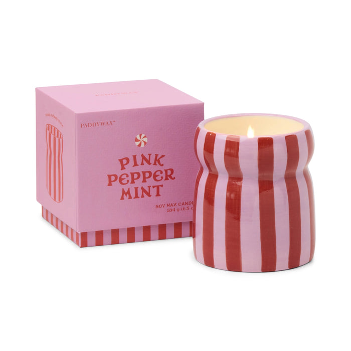 Paddywax Cabana Ceramic Candle - Pink Peppermint