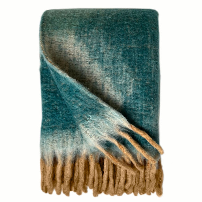 Soft Recycled Zapotec Throw Sea Green