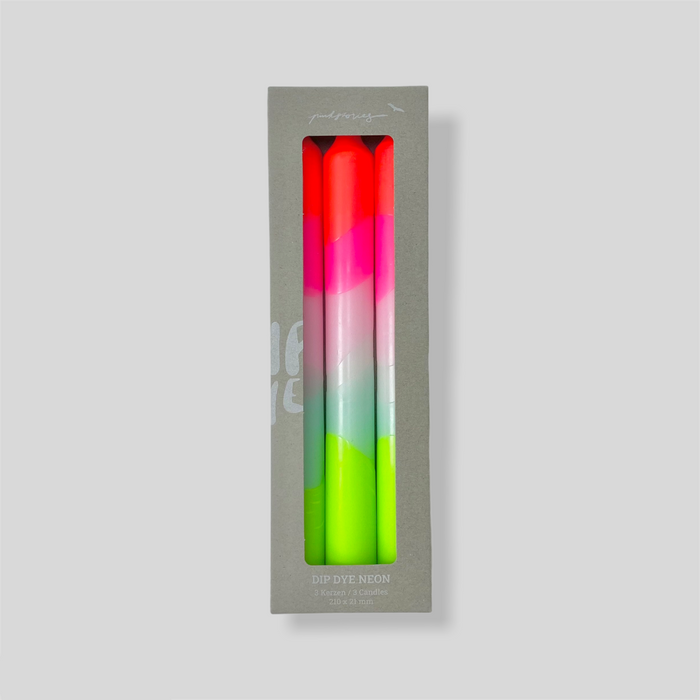 Dip Dye Neon Candles Set of 3 Lollipop Trees