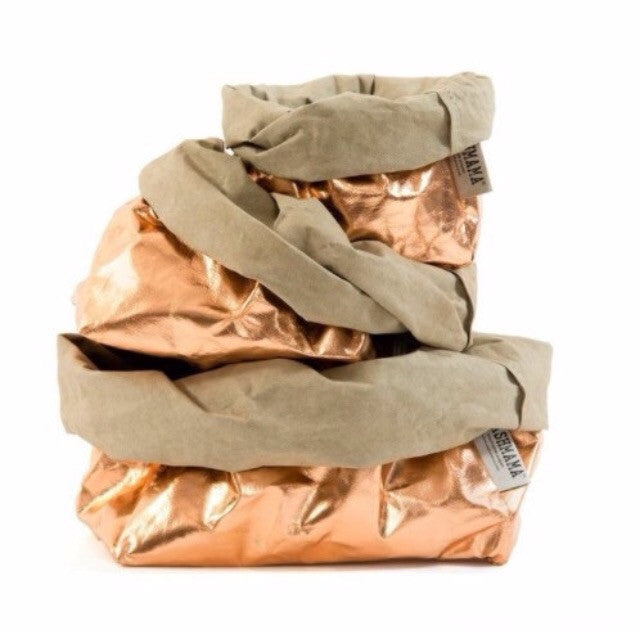 UASHMAMA Metallic Small Paper Bag Rose Goldi