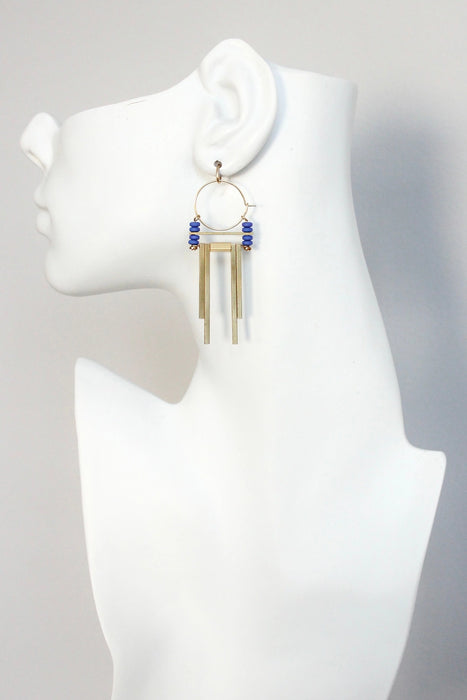 Cobalt Art Deco Earrings