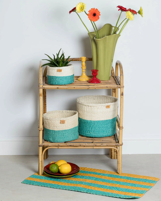 Colour Block Basket Turquoise