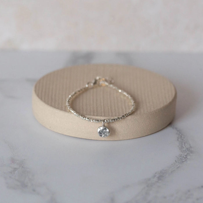 Sterling Silver Nugget Charm Bracelet