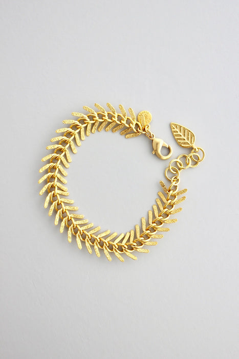 Gold Plated Fishbone Bracelet