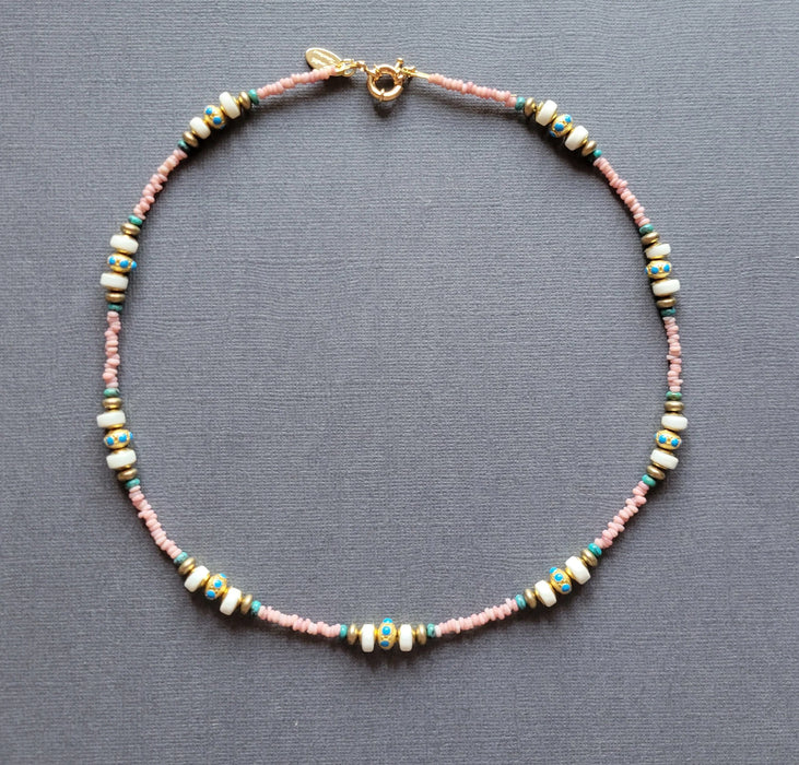 Meredith Waterstraat Pink Glass Necklace