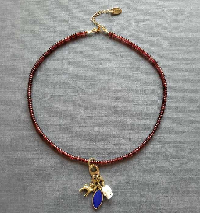 Meredith Waterstraat Garnet Charm Necklace