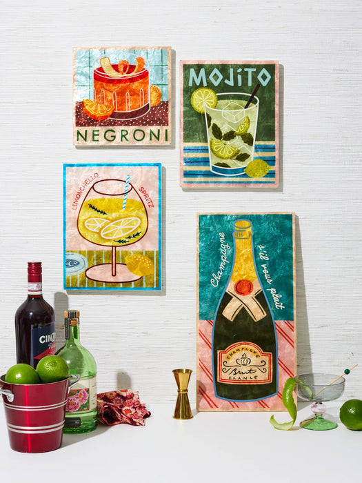 PREORDER Happy Hour Champers Shell Wall Tile