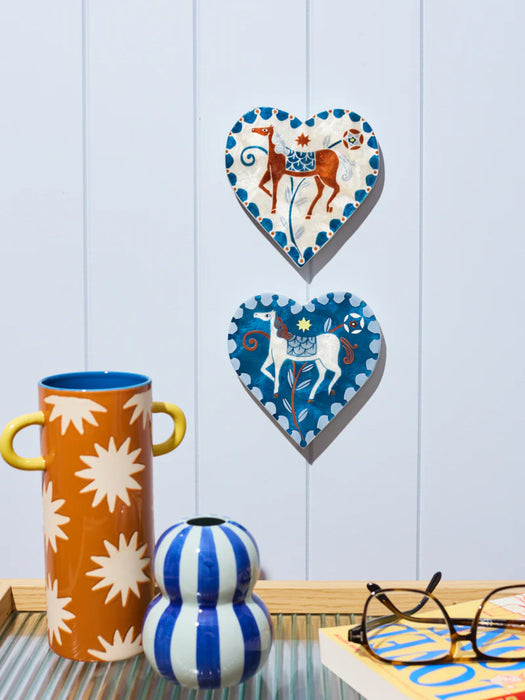 Paloma Horse Heart Shell Wall Tile Blue
