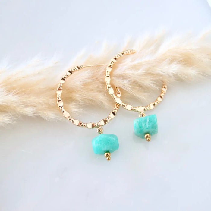 Textured Hoop Gold Plated Earrings