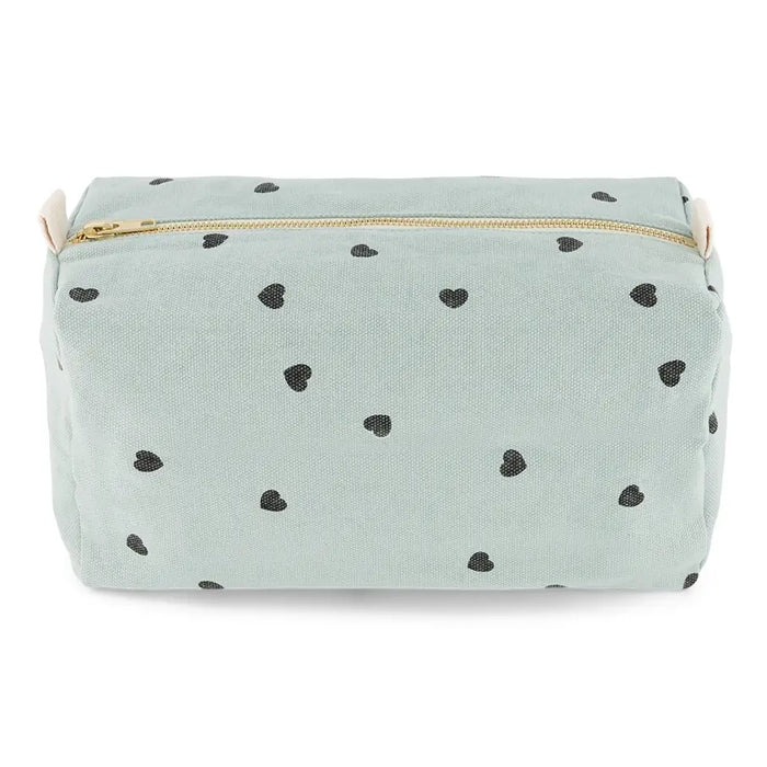 Rose in April Blue Heart Beauty Bag