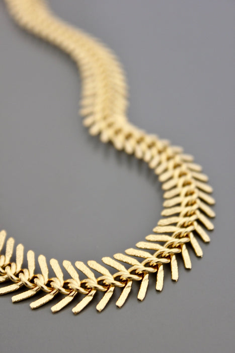 Gold Plated Fishbone Necklace