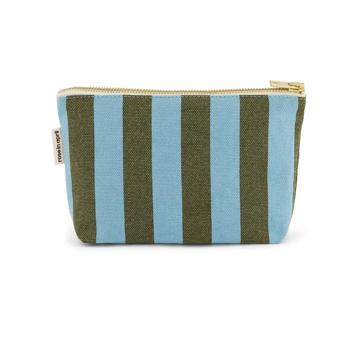 Rose in April Olive Blue Pouch