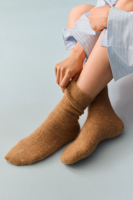 Pairs Soft Alpaca Socks Biscuit