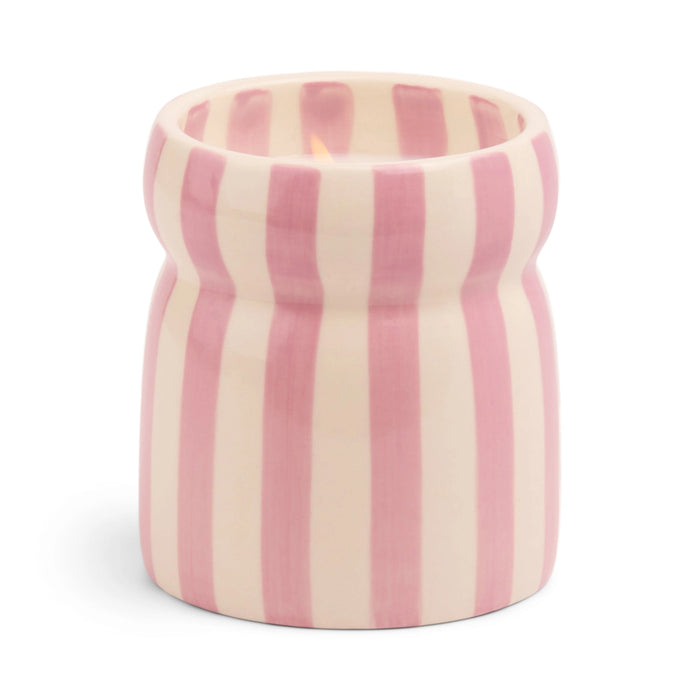 Paddywax Cabana Lavender Striped Ceramic Candle - Grecian Sand