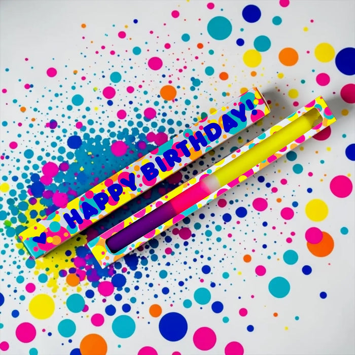 Dip Dye Candle Happy Birthday