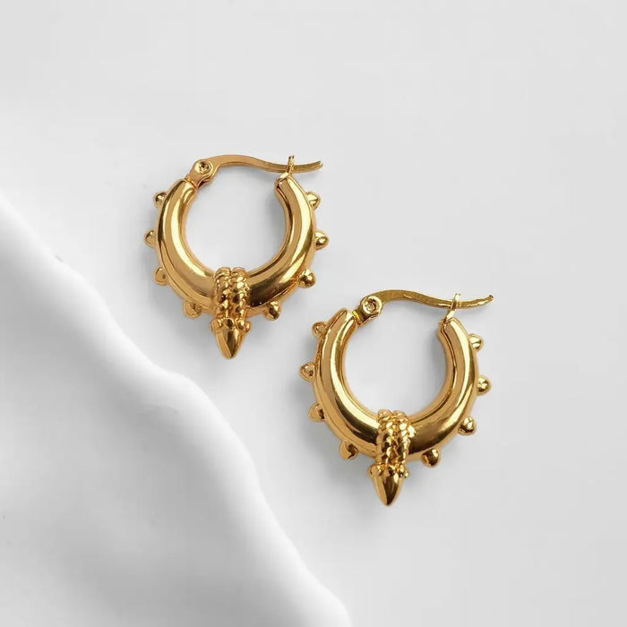 Tribal Spike Hoop Earrings