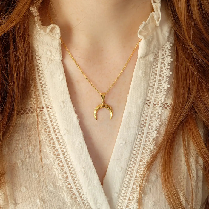 Bohemian Gold Moon Necklace