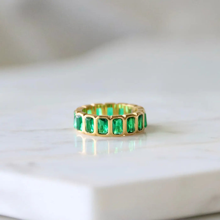 Diamante Stack Gold Plated Ring