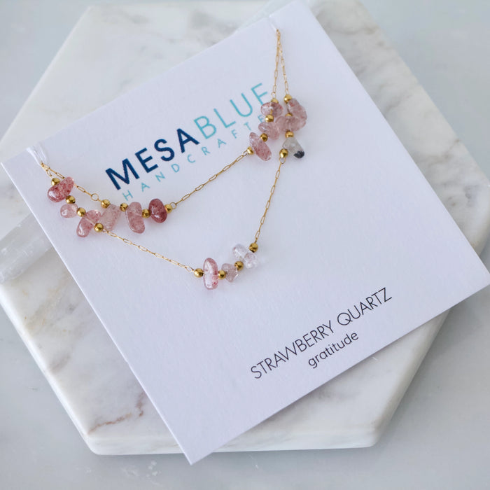 Nugget Gemstone Gold Plated Necklace