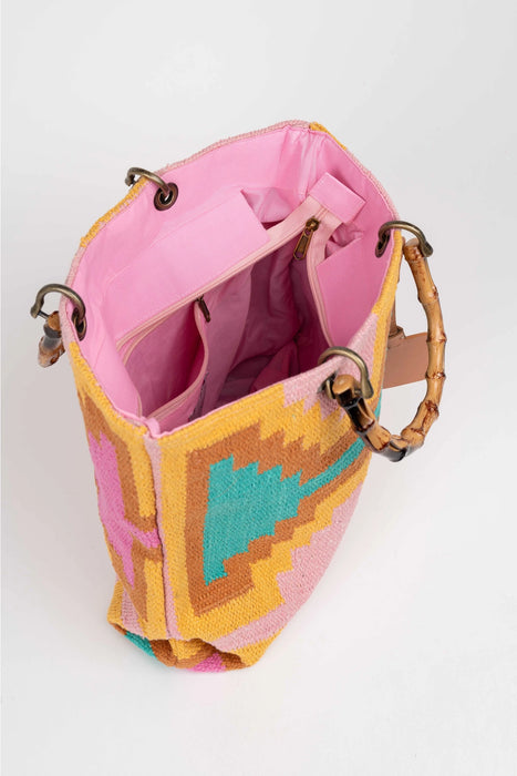 Yucatan Aqua Pink Shopper Bag