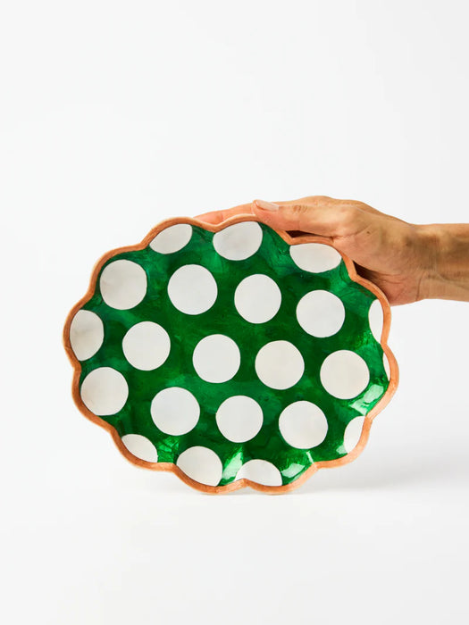 Paradise Green Scallop Tray