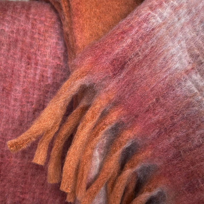 Soft Recycled Zapotec Throw Spicy Red