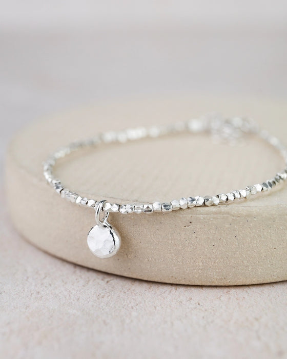 Sterling Silver Nugget Charm Bracelet