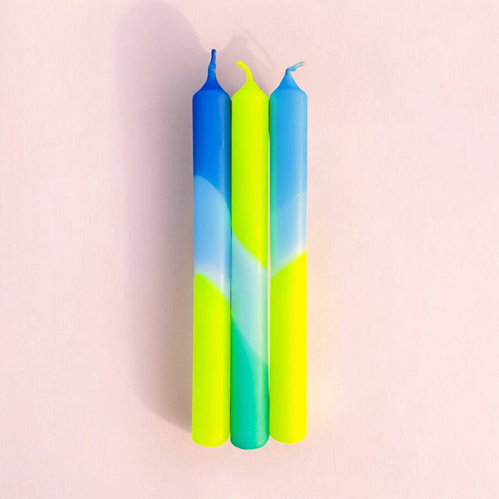 Dip Dye Neon Candles Set of 3 Lemon Zest
