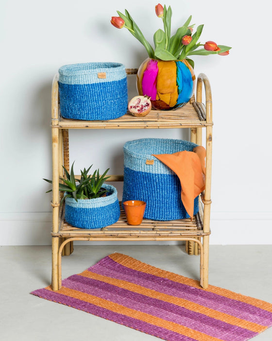 Colour Block Basket Blue