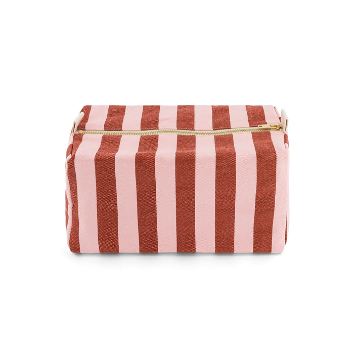 Rose in April Stripe Beauty Bag Brick Pink