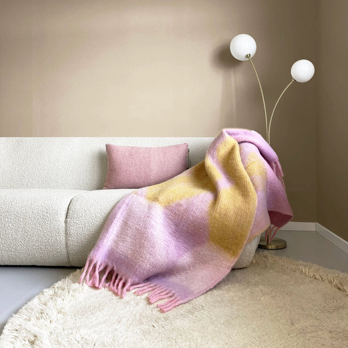 Soft Recycled Zapotec Throw Lilac Yellow
