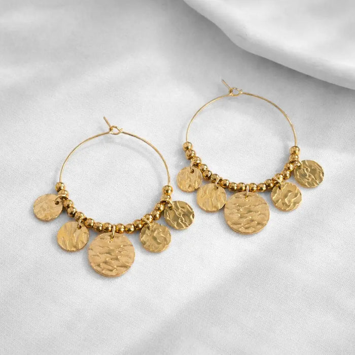 Coin Hoop Earrings