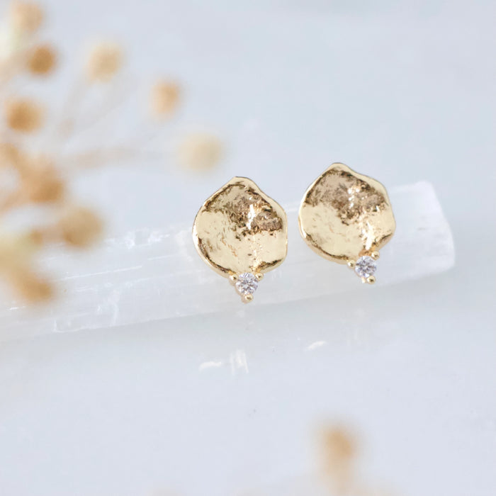 Round Gold Plated Earrings