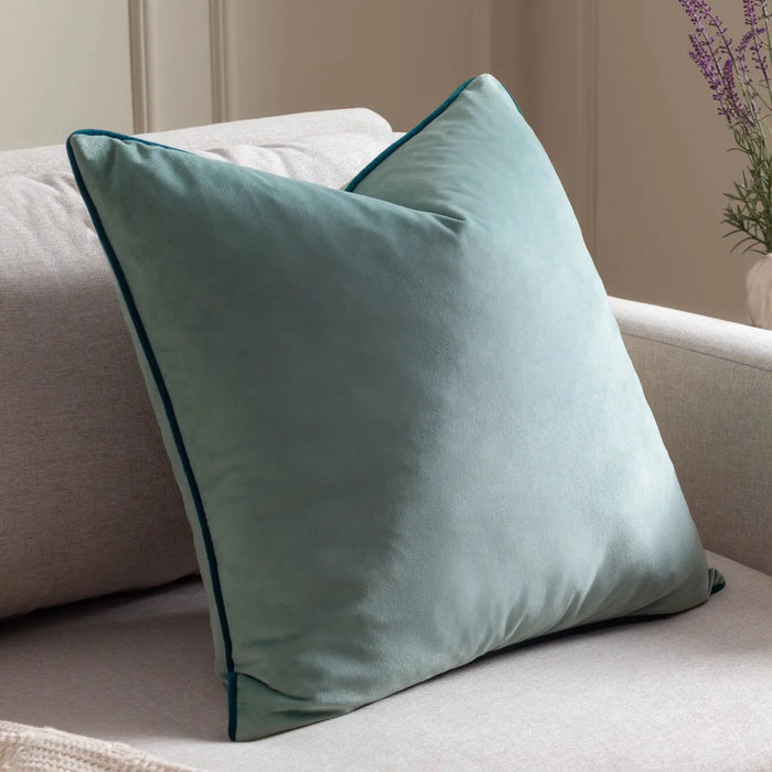 Velvet Cushion Soft Teal