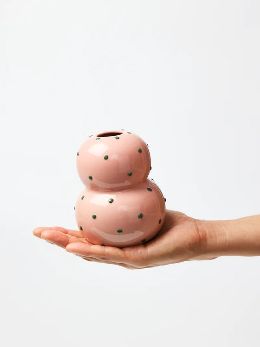 Fonda Vase Pink and Green Dots