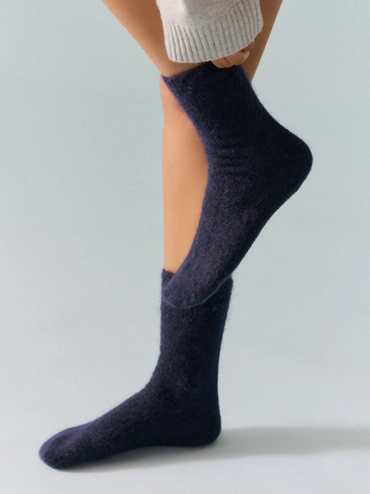 Pairs Soft Alpaca Socks Navy
