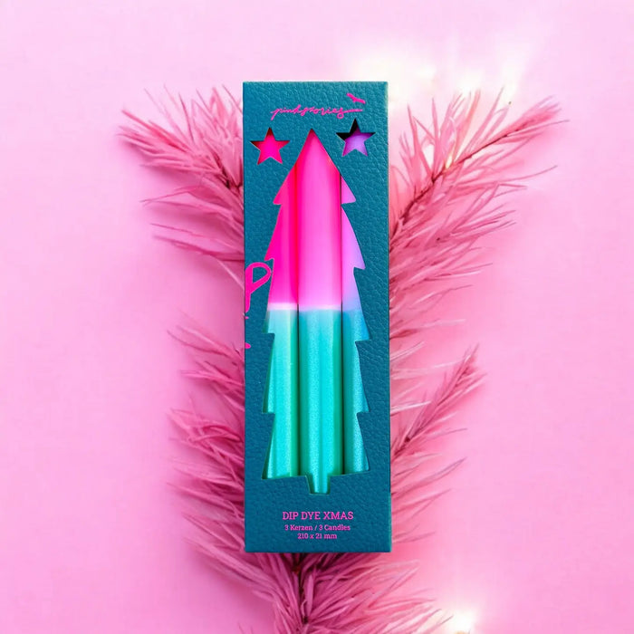 Dip Dye Xmas Candles Set of 3 Hot Chocolate Date