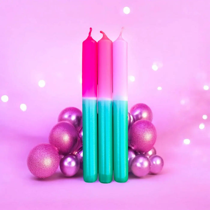 Dip Dye Xmas Candles Set of 3 Hot Chocolate Date