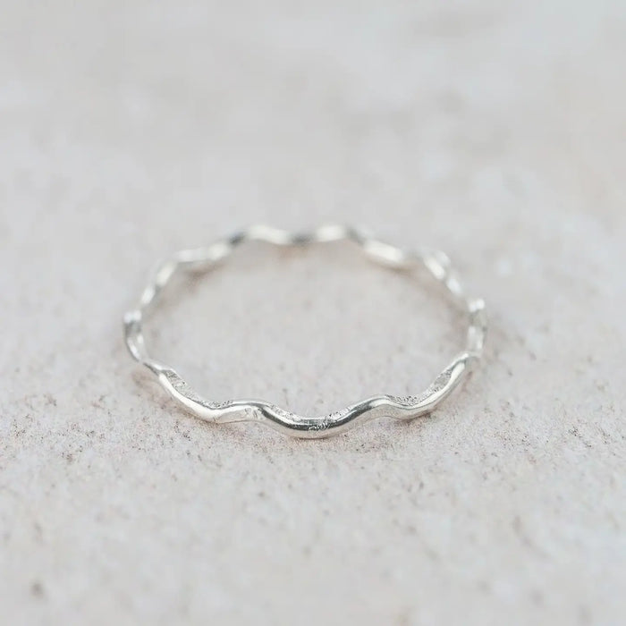 Sterling Silver Geo Wave Ring